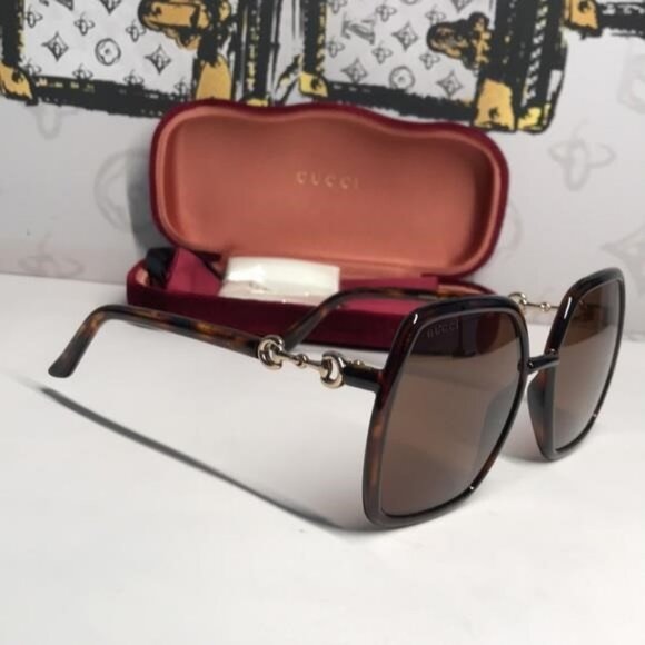 New Authentic Gucci Brown Sunglasses GG0890s 002 - Picture 7 of 11